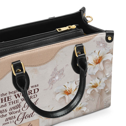 In The Beginning Was The Word - Personalized Leather Handbag GMJSLB200106