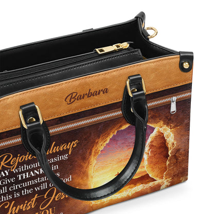 Rejoice Always - Personalized Leather Handbag - Gift for Her GMJSLB200117
