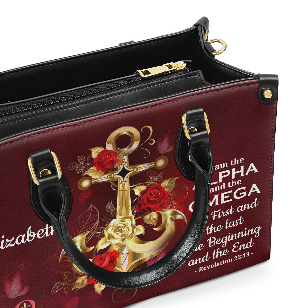 I Am The Alpha And The Omega - Personalized Leather Handbag GMJSLB200118