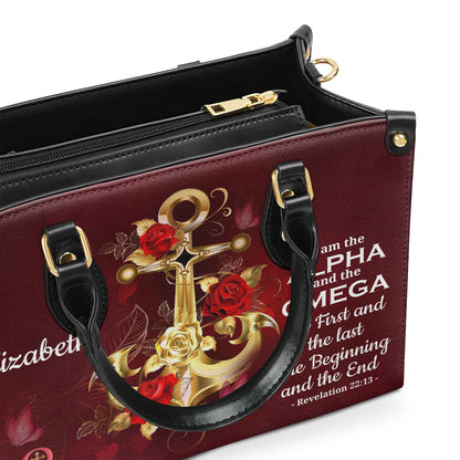 I Am The Alpha And The Omega - Personalized Leather Handbag GMJSLB200118