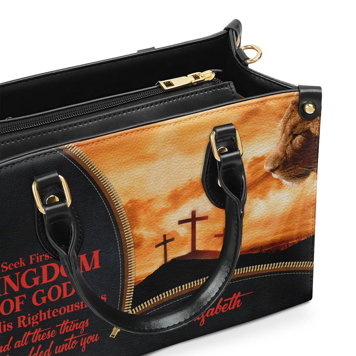 Seek First The Kingdom Of God - Personalized Leather Handbag GMJSLB200108