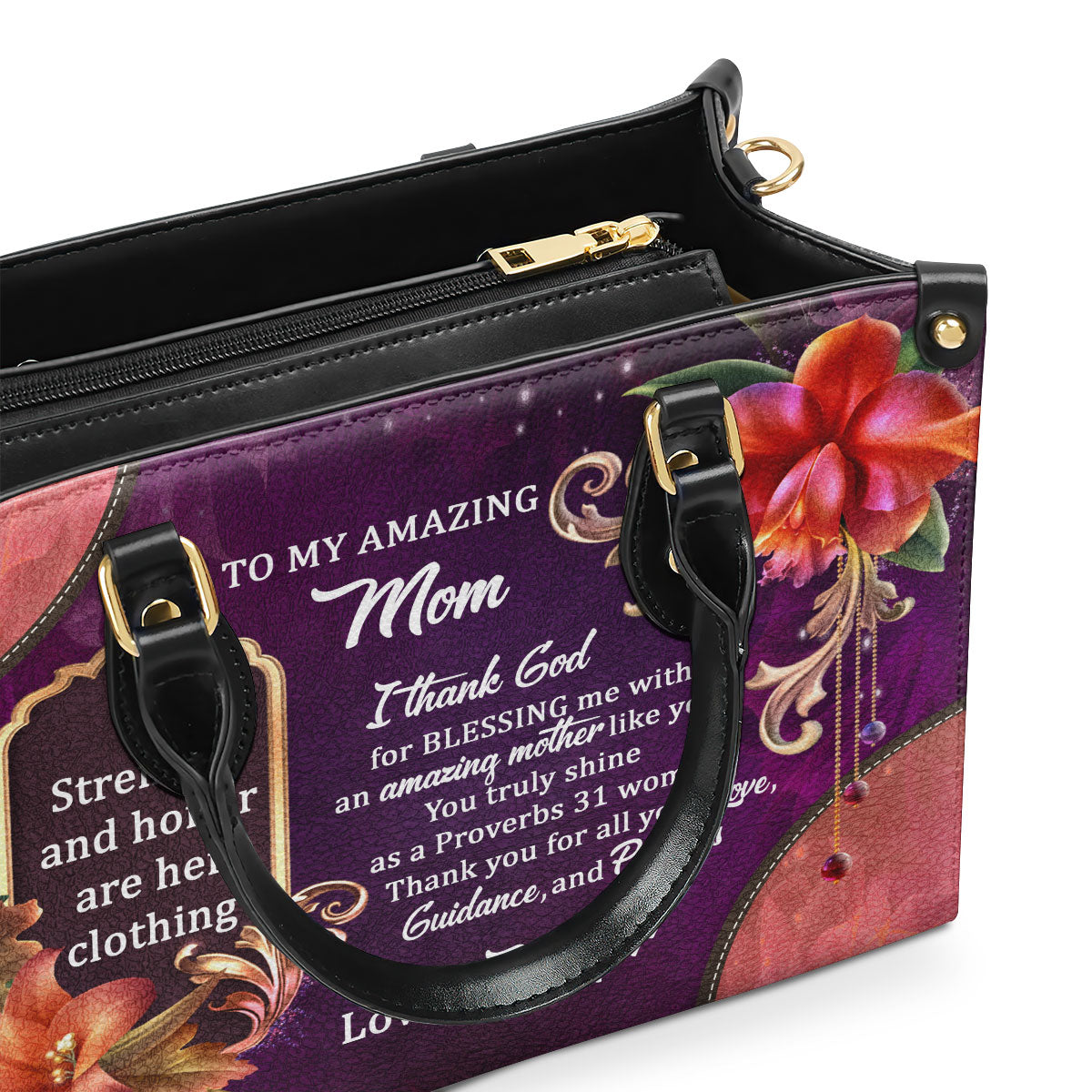 Faith-Inspired Gift for Mom - Personalized Leather Handbag GMJSLB200088