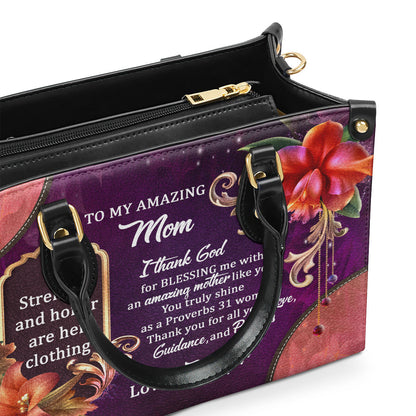 Faith-Inspired Gift for Mom - Personalized Leather Handbag GMJSLB200088