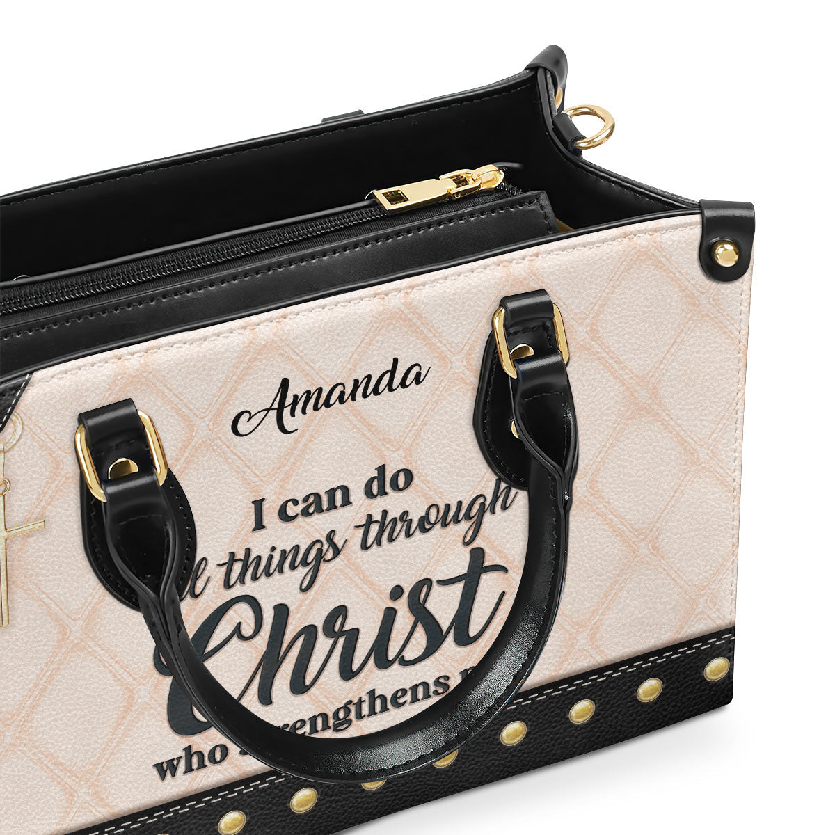 I Can Do All Things Through Christ - Personalized Leather Handbag GMJSLB200093