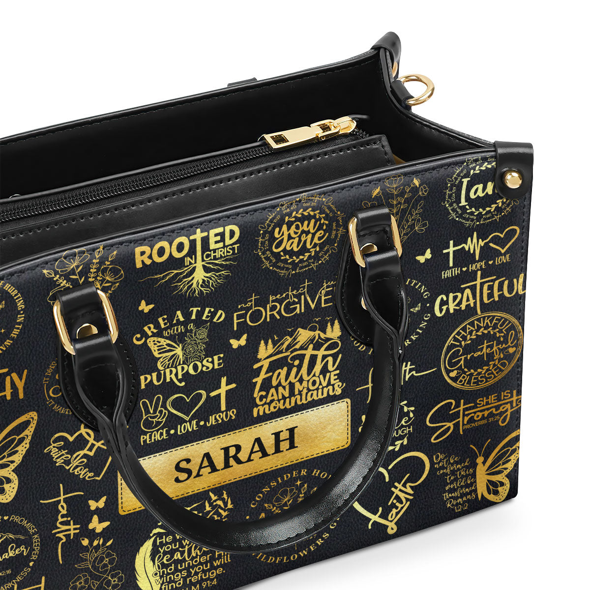 Rooted In Christ - Personalized Leather Handbag GMJSLB200008