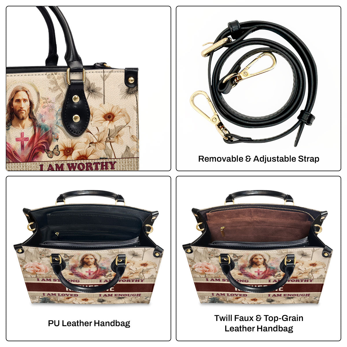 I Am Enough - Personalized Leather Handbag - Gift for Women GMJSLB200013