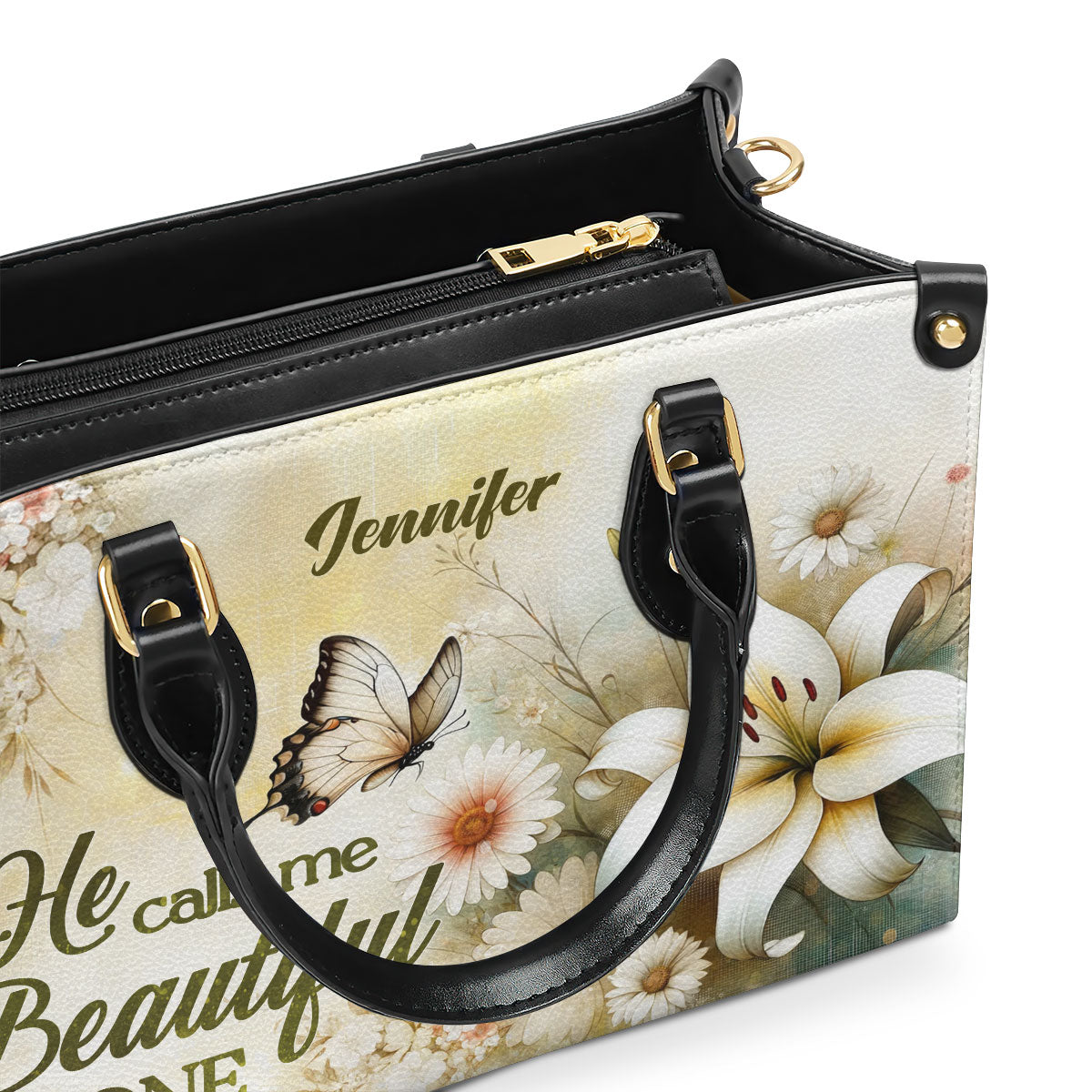 He Calls Me Beautiful One - Personalized Leather Handbag - Gift for Women GMJSLB200026