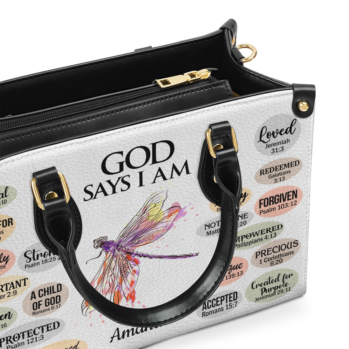 What God Says About You - Leather Handbag - Personalized Christian Gift for Women GMJSLB200074