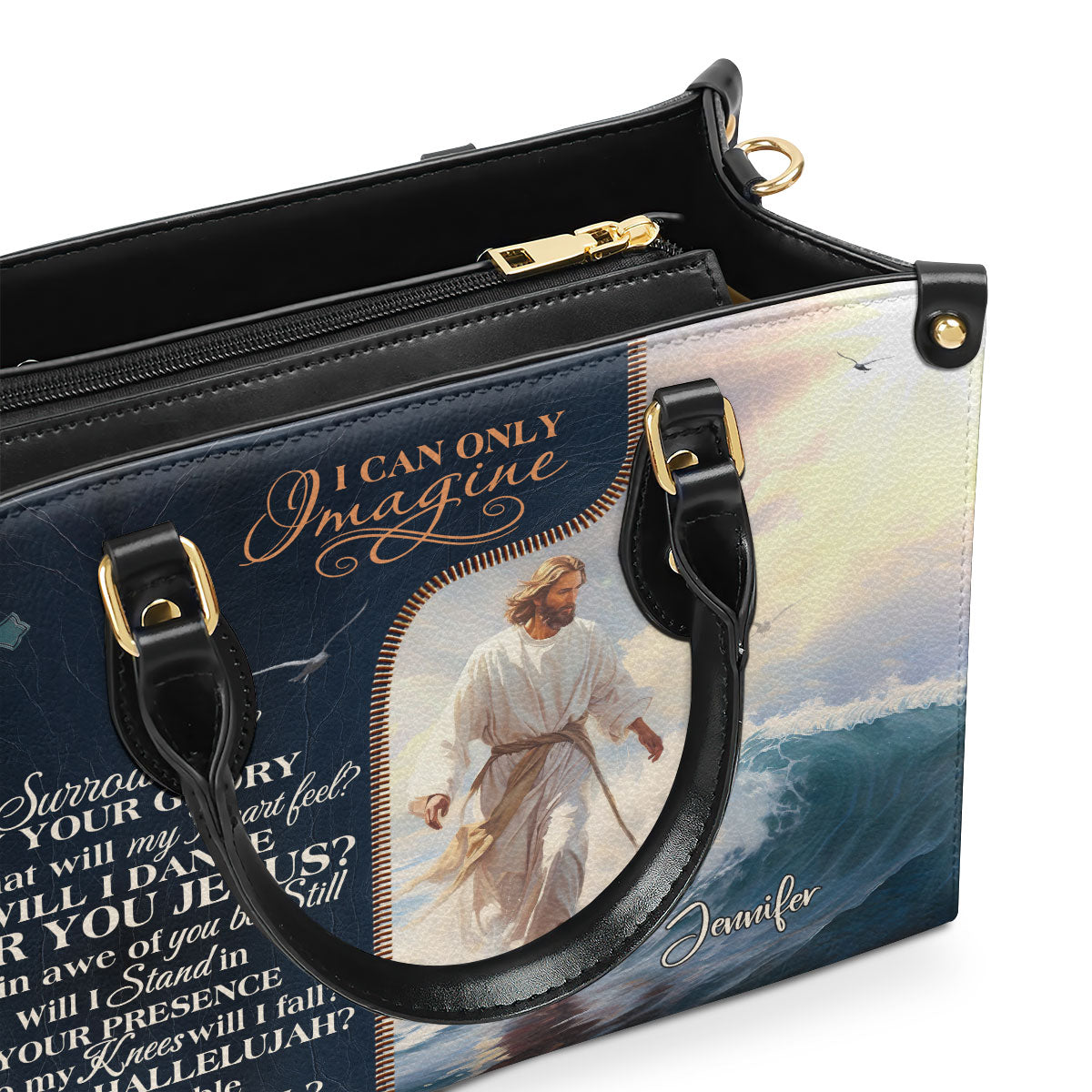 Jesus I Can Only Imagine - Personalized Leather Handbag GMJSLB200028