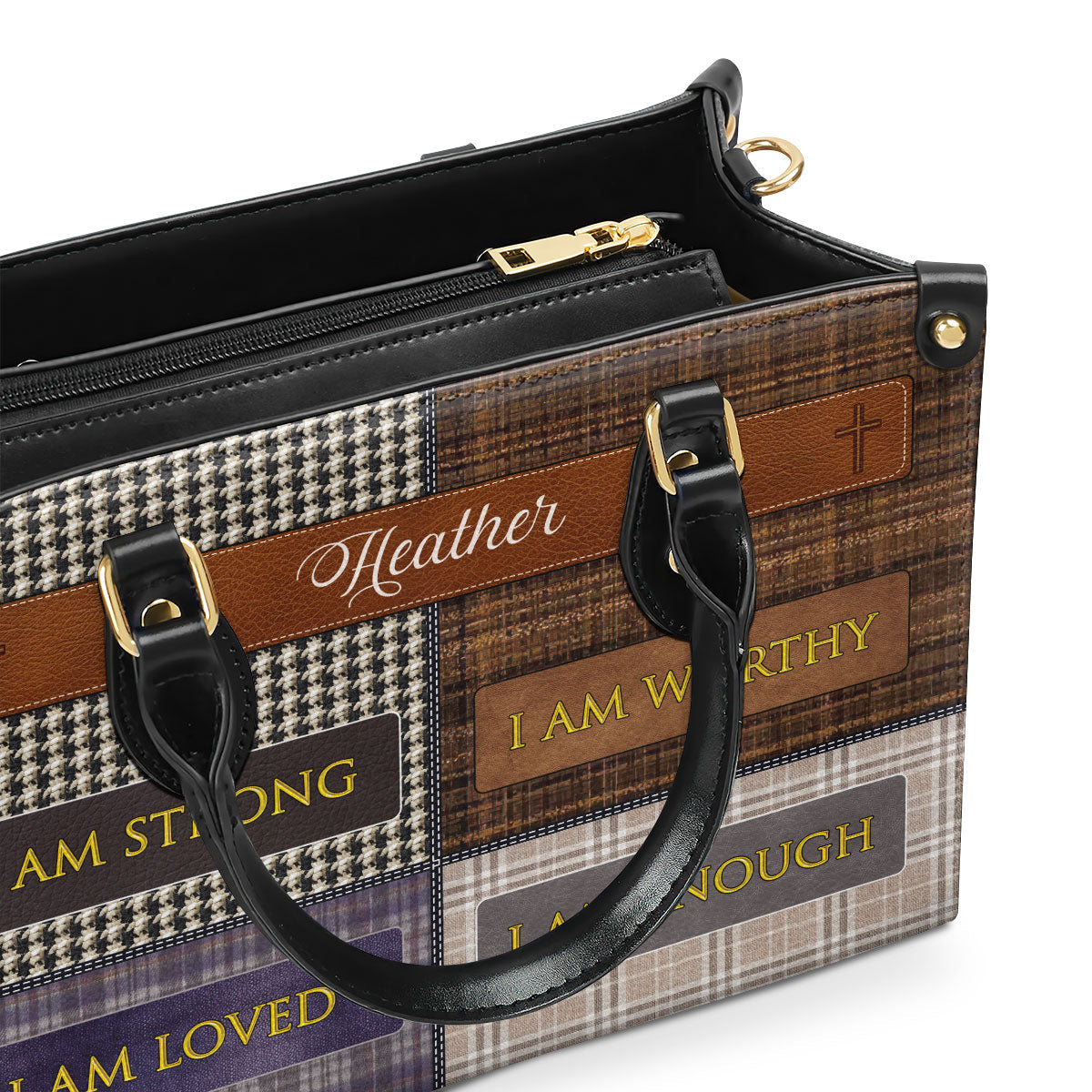 I Am Worthy - Personalized Leather Handbag GMJSLB200015