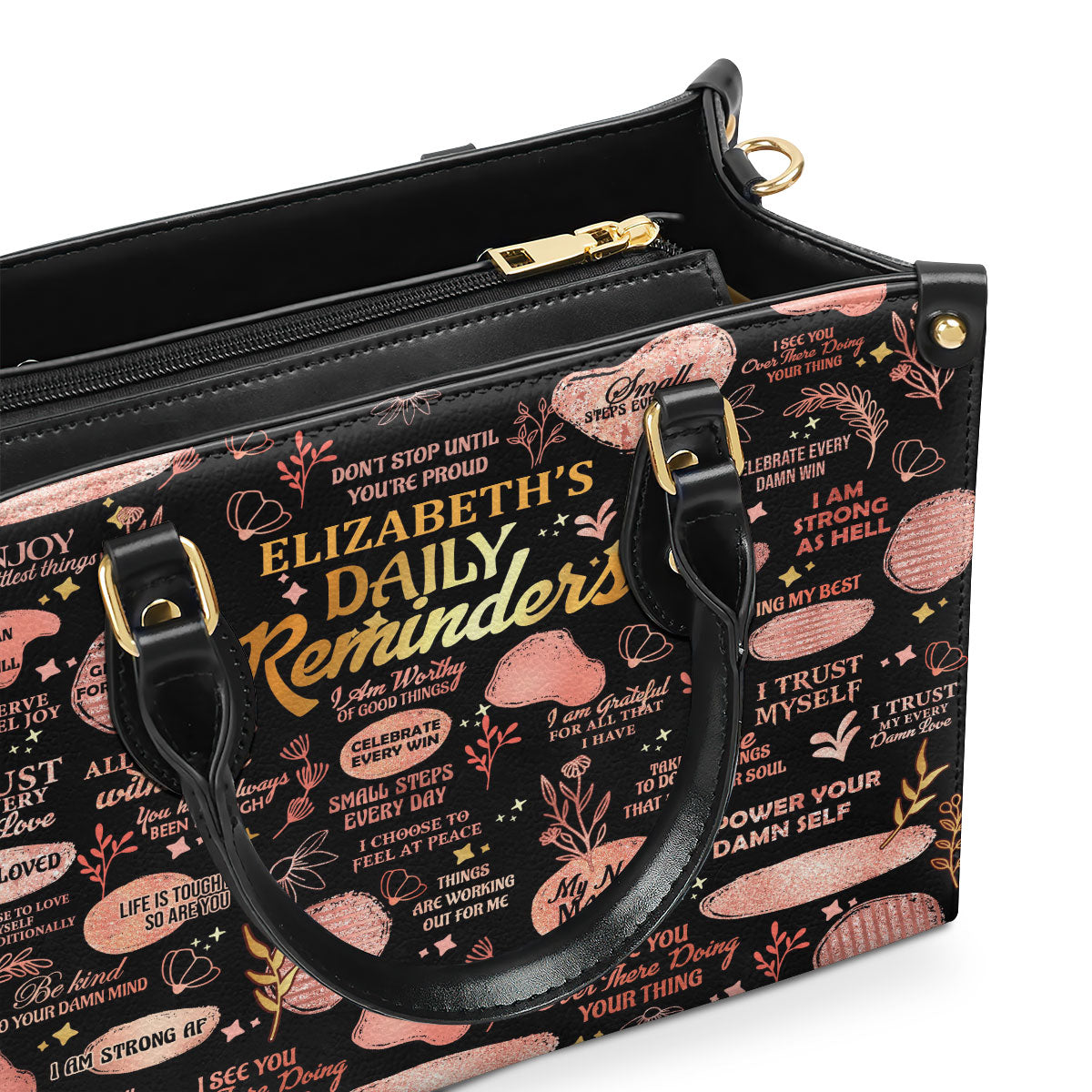 Daily Reminders - Personalized Leather Handbag GMJSLB200023