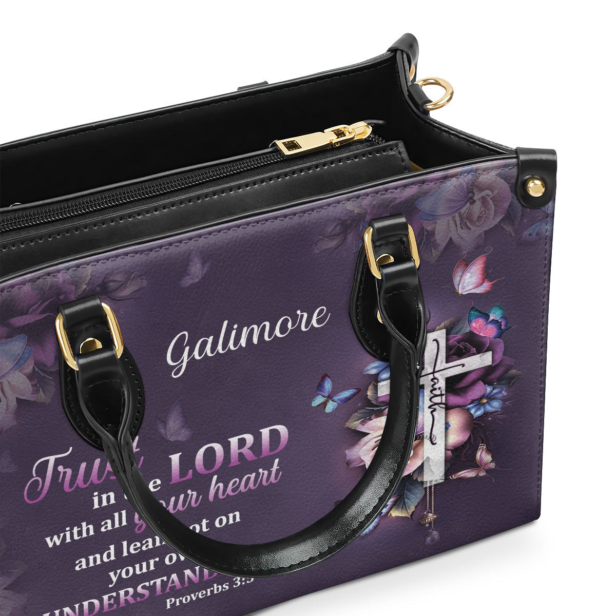 Faith-Inspired - Leather Handbag with Custom Name GMJSLB200084