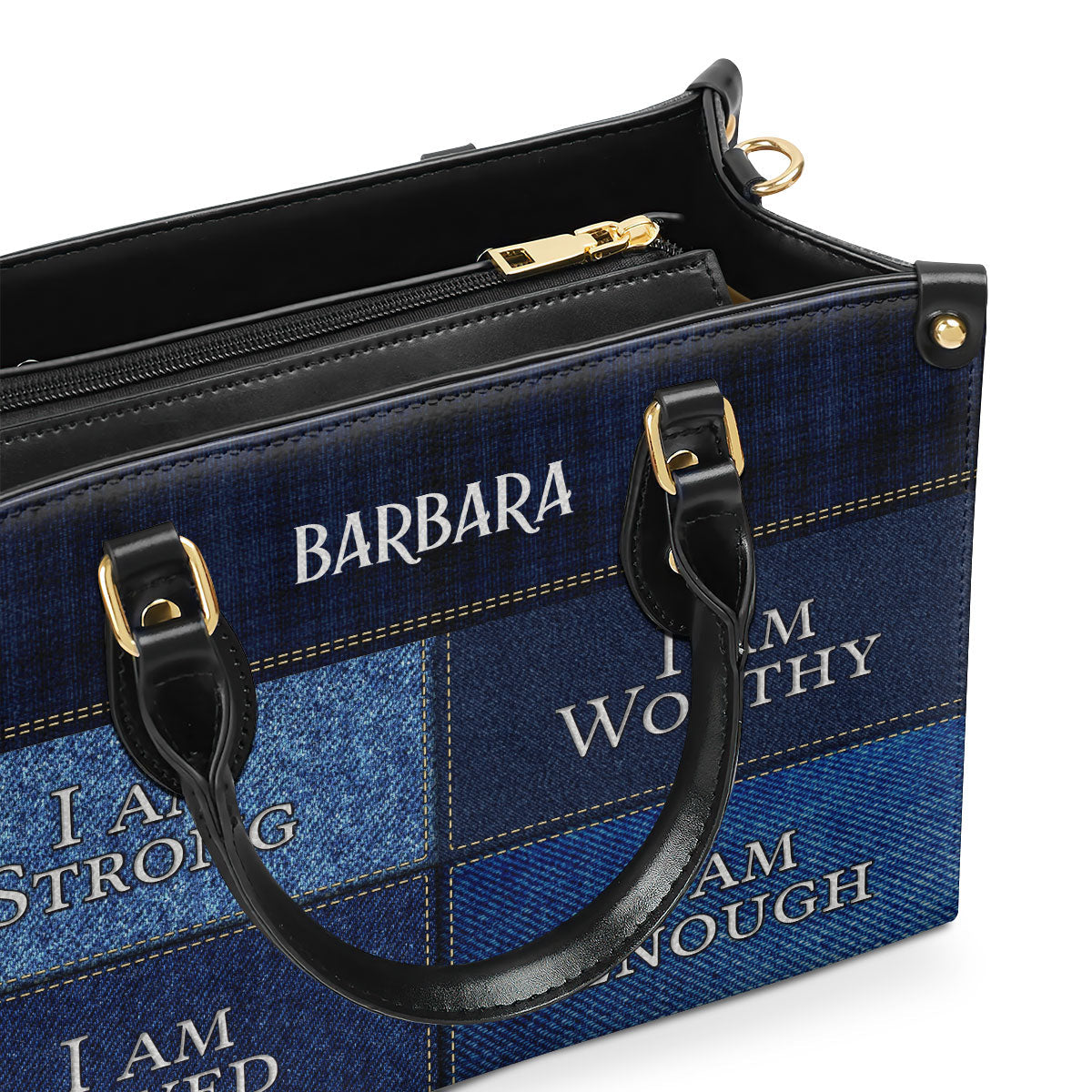 I Am Worthy - Personalized Leather Handbag GMJSLB200043