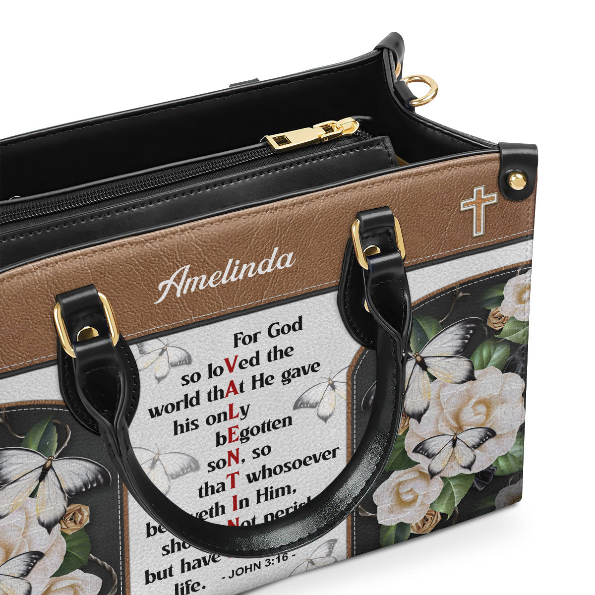 John 3:16 Verse - Christian Leather Handbag GMJSLB200061