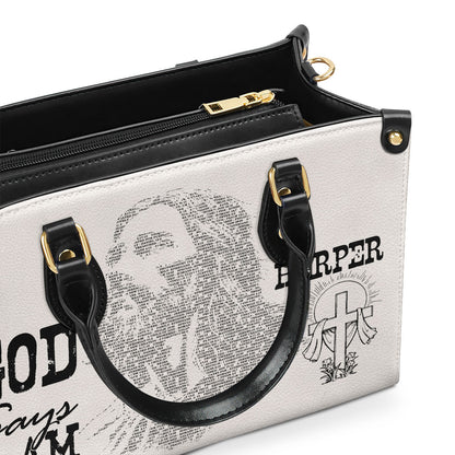 God Says I Am - Personalized Leather Handbag - Gift for Wife GMJSLB200102