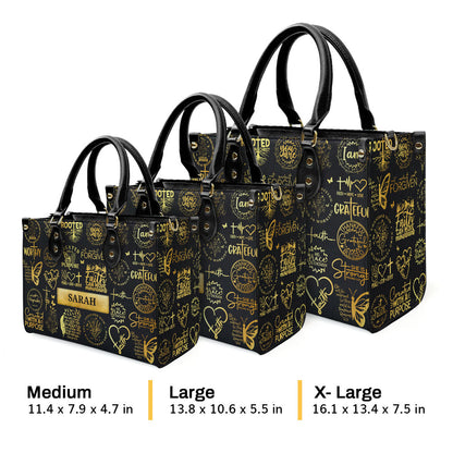 Rooted In Christ - Personalized Leather Handbag GMJSLB200008