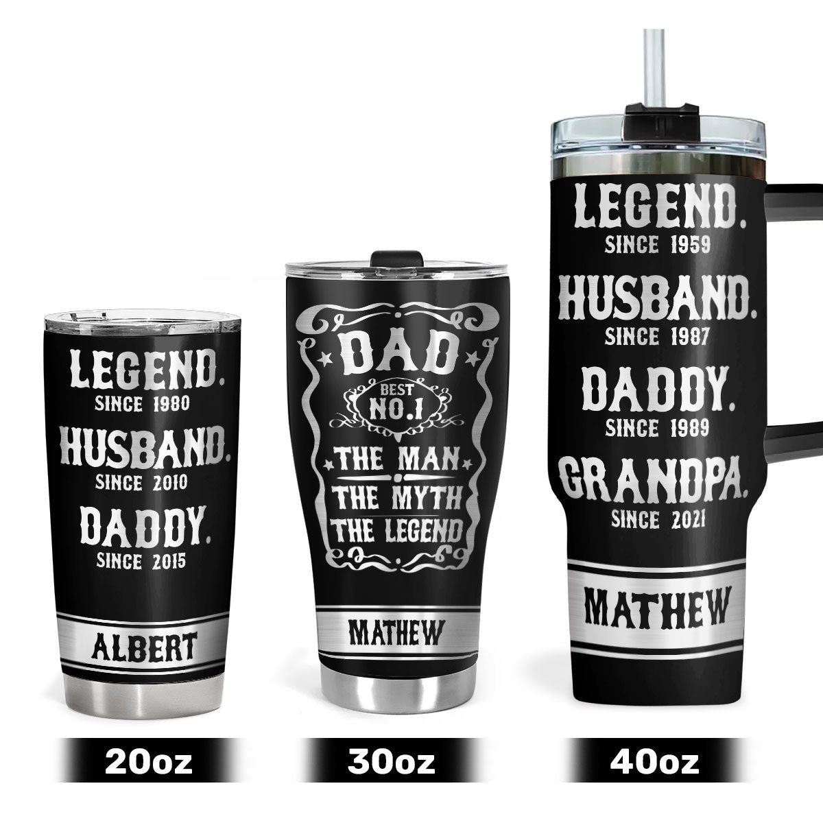 The Man The Myth The Legend - Personalized Stainless Steel Tumbler