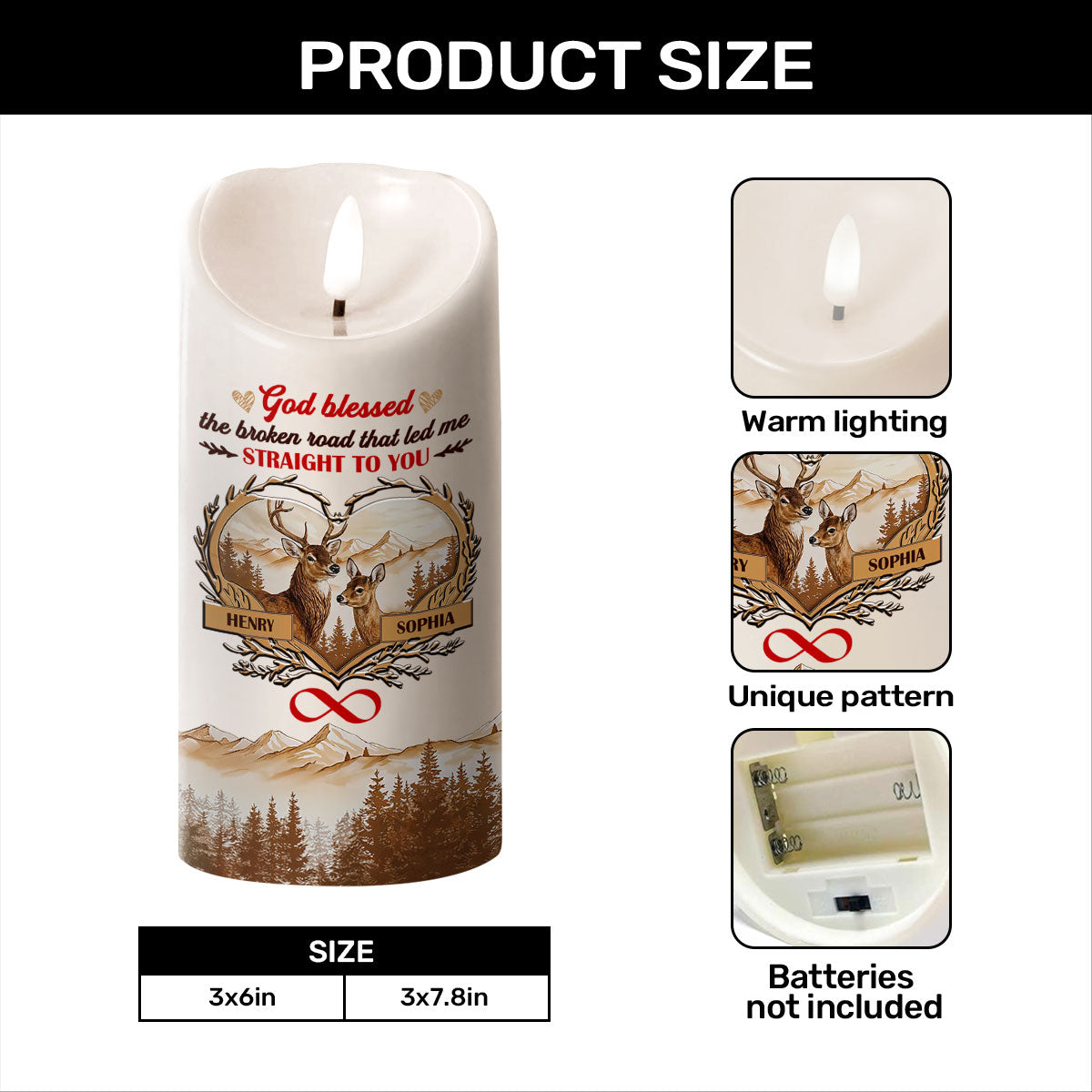 God Blessed The Broken Road - Personalized Flameless LED Candle