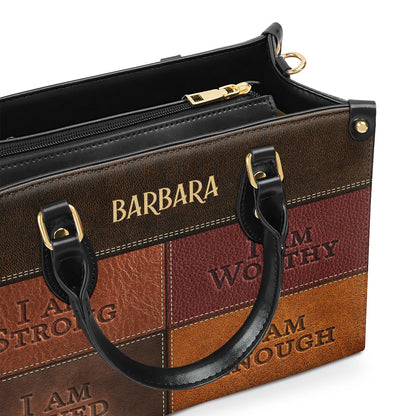 I Am Strong - Personalized Leather Handbag - Gift for Women GMJSLB200042