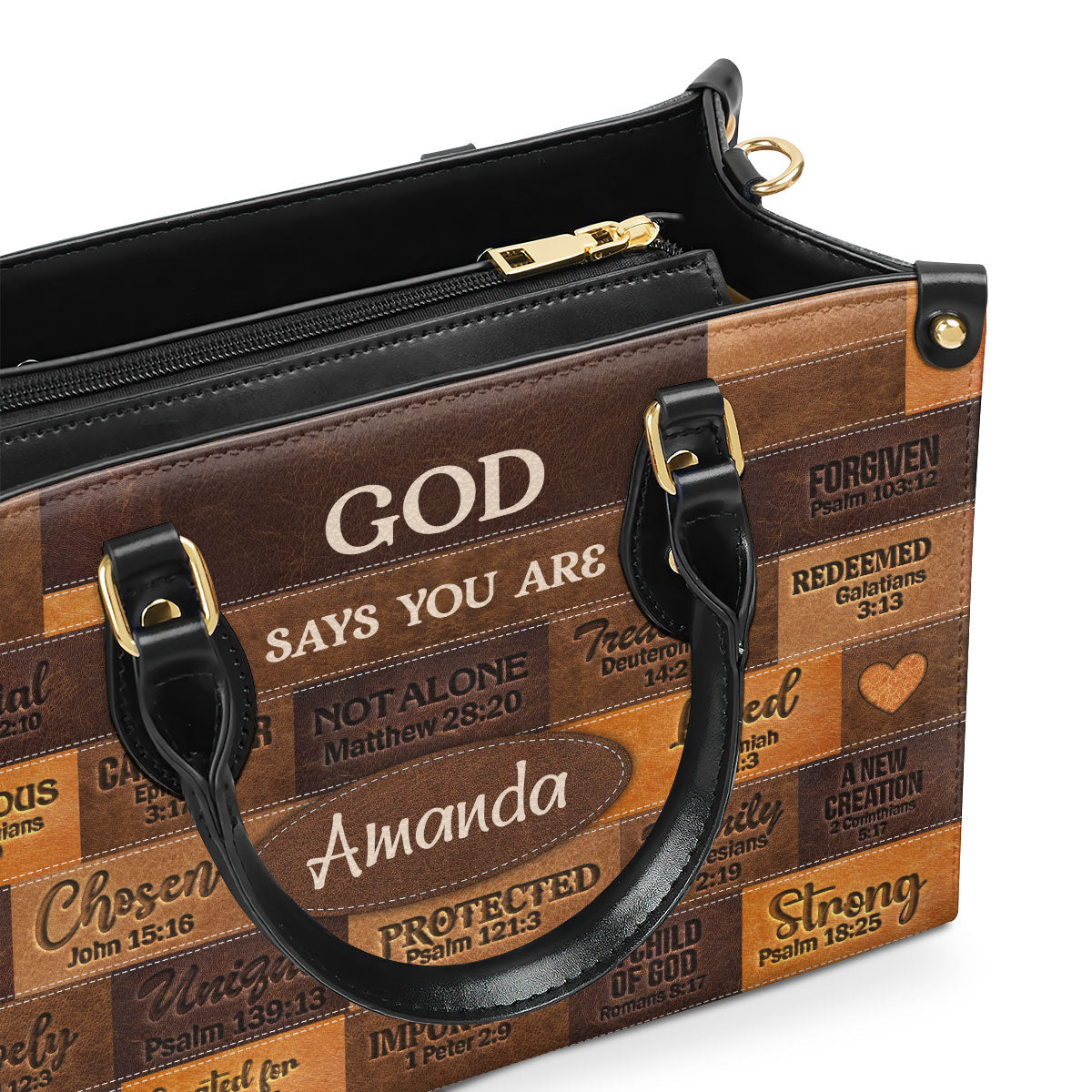 God Says I Am - Personalized Leather Handbag - Gift For Her GMJSLB200035