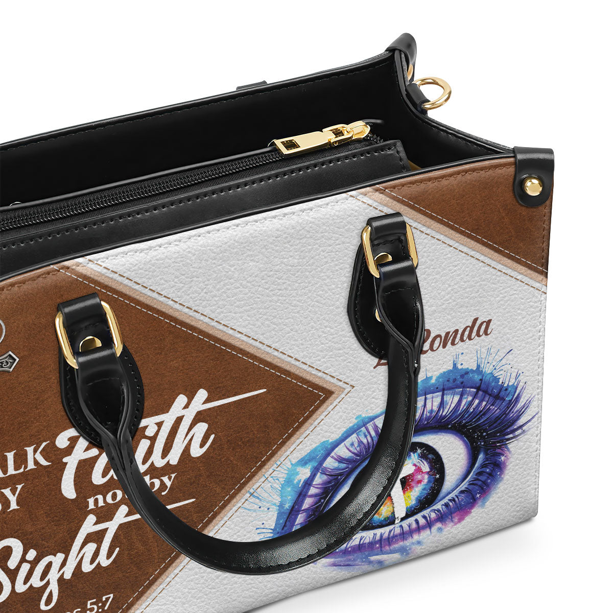 Walk By Faith, Not By Sight - Personalized Leather Handbag GMJSLB200091
