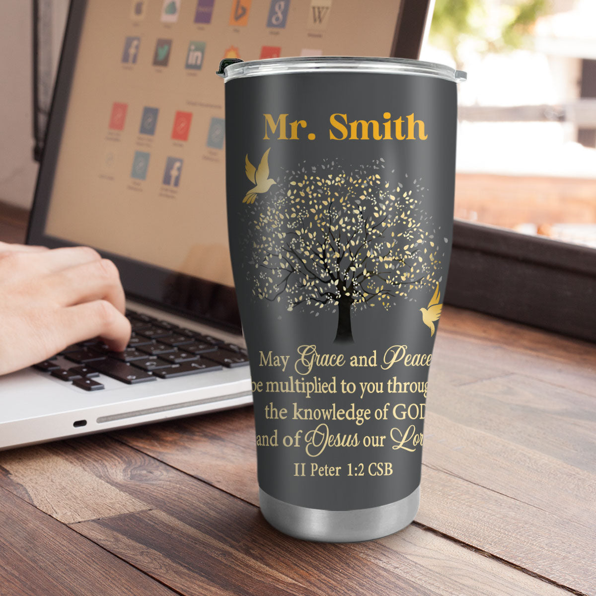 Grace And Peace - Personalized Stainless Steel Tumbler