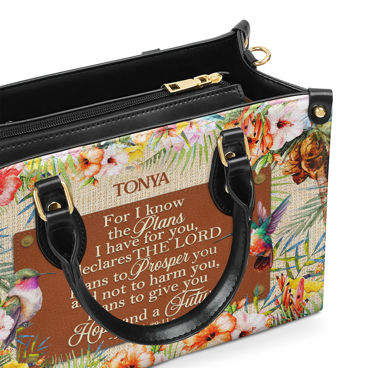 For I Know The Plans I Have For You - Personalized Leather Handbag GMJSLB200038