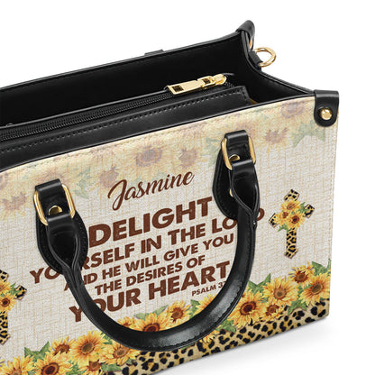 Psalm 37:4 - Personalized Leather Handbag GMJSLB200094