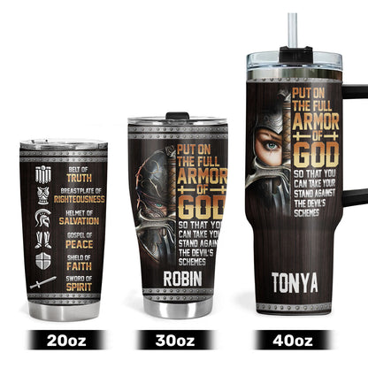 Put On The Full Armor Of God - Personalized Stainless Steel Tumbler