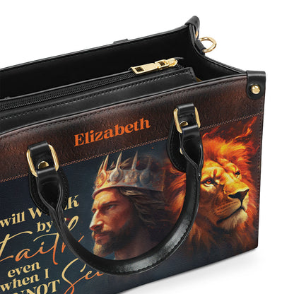 Faith Quote - Personalized Leather Handbag for Women GMJSLB200019