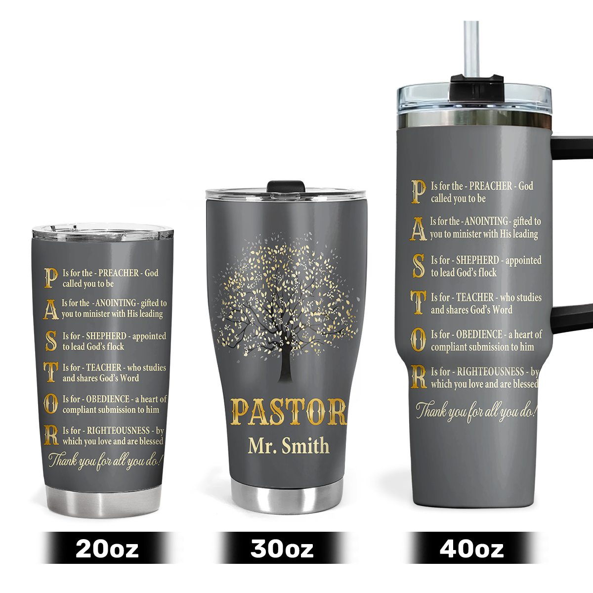 Thank You Pastor - Inspirational Stainless Steel Tumbler