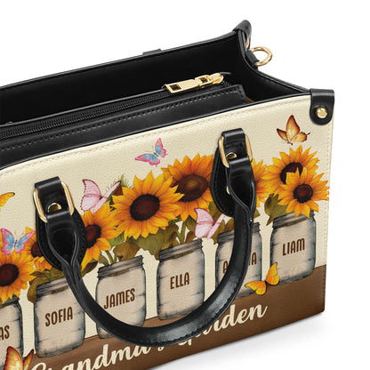 Grandma's Garden - Personalized Leather Handbag GMJSLB200031