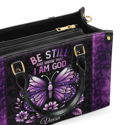 Be Still And Know That I Am God - Personalized Leather Handbag GMJSLB200013