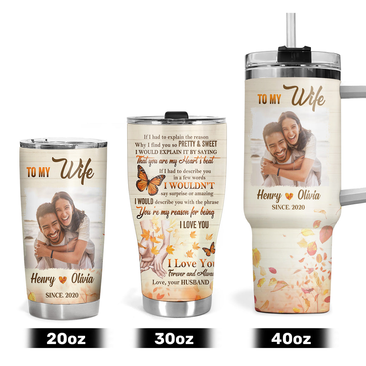 Sentimental Couple Gift - Personalized Stainless Steel Tumbler