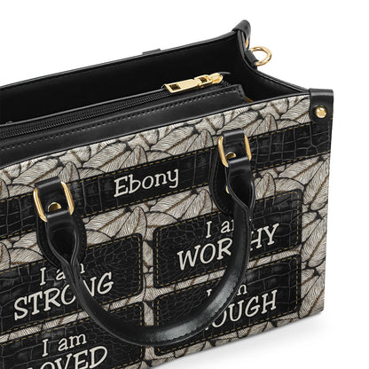 Jesuspirit I Am Strong - Personalized Leather Handbag - Gift For Her GMJSLB200012