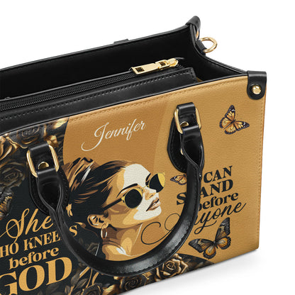 She Who Kneels - Personalized Leather Handbag GMJSLB200012
