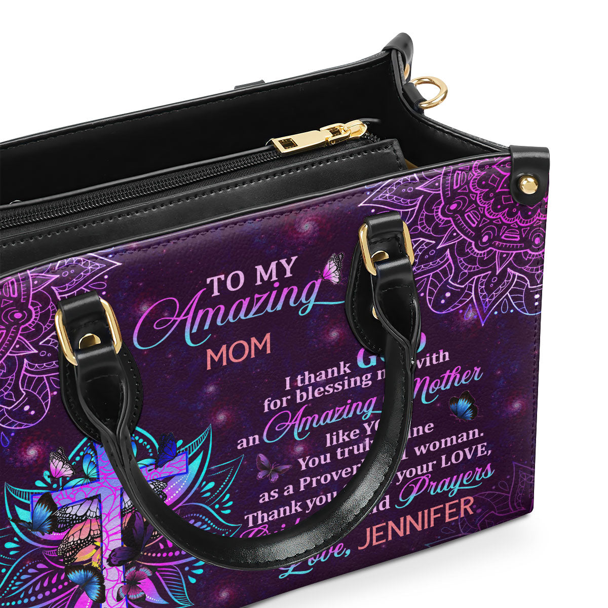 To My Mom - Personalized Leather Handbag - Christian Gift GMJSLB200013