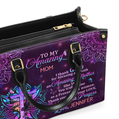 To My Mom - Personalized Leather Handbag - Christian Gift GMJSLB200013