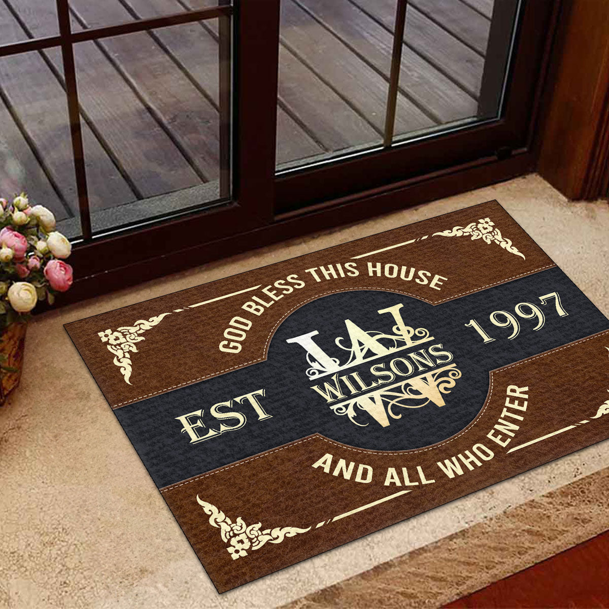 God Bless This House - Personalized Doormat - Christian Home Decor GDMJS10094