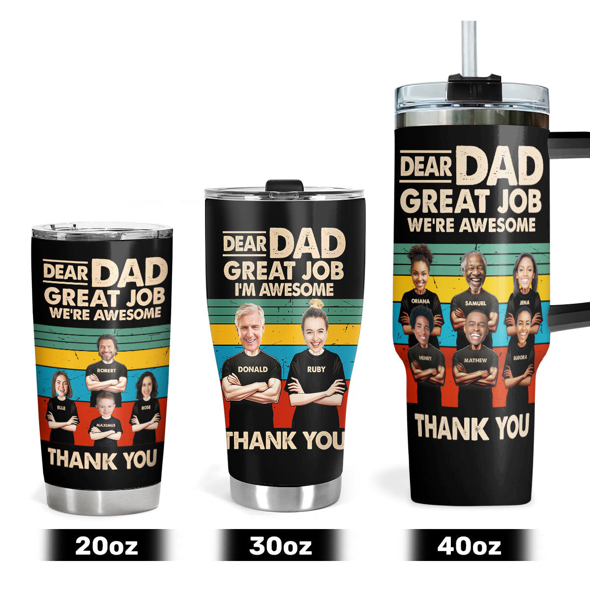 Dear Dad - Personalized Stainless Steel Tumbler 20oz