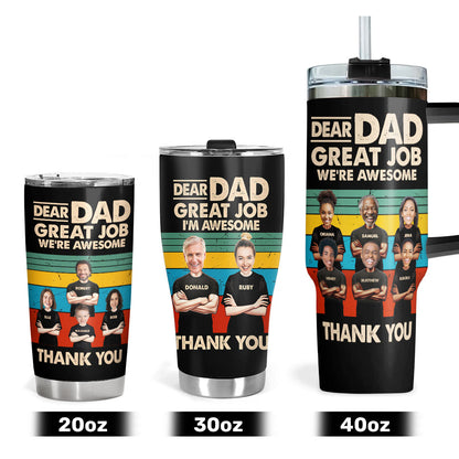 Dear Dad - Personalized Stainless Steel Tumbler 20oz