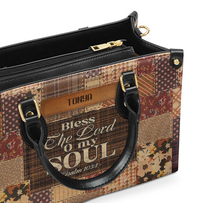 Bless The Lord My Soul - Personalized Leather Handbag GMJSLB200028