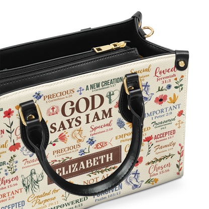 What God Says About You - Personalized Leather Handbag GMJSLB200088