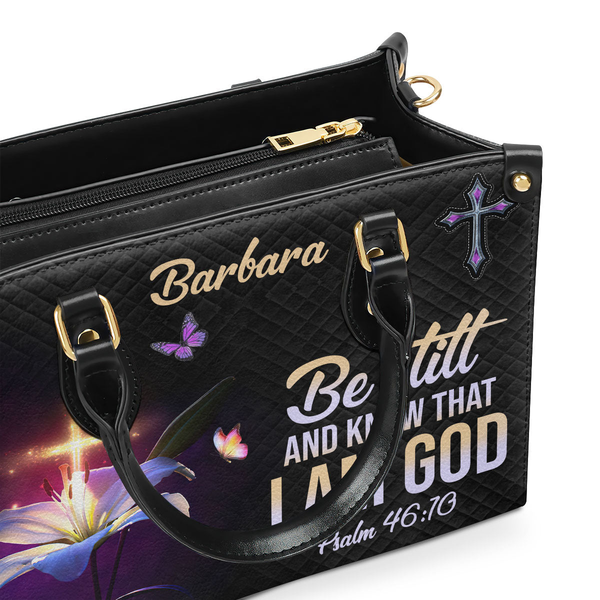 Be Still And Know That I Am God - Personalized Leather Handbag GMJSLB200100