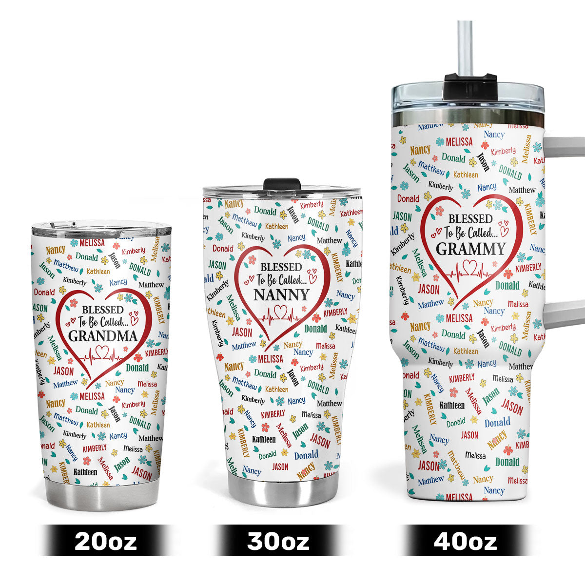 Blessed To Be Called Grandma - Personalized Stainless Steel Tumbler