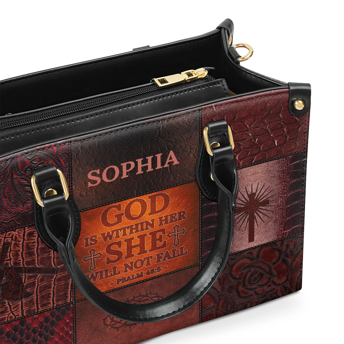 Faith Quote - Personalized Leather Handbag GMJSLB200036