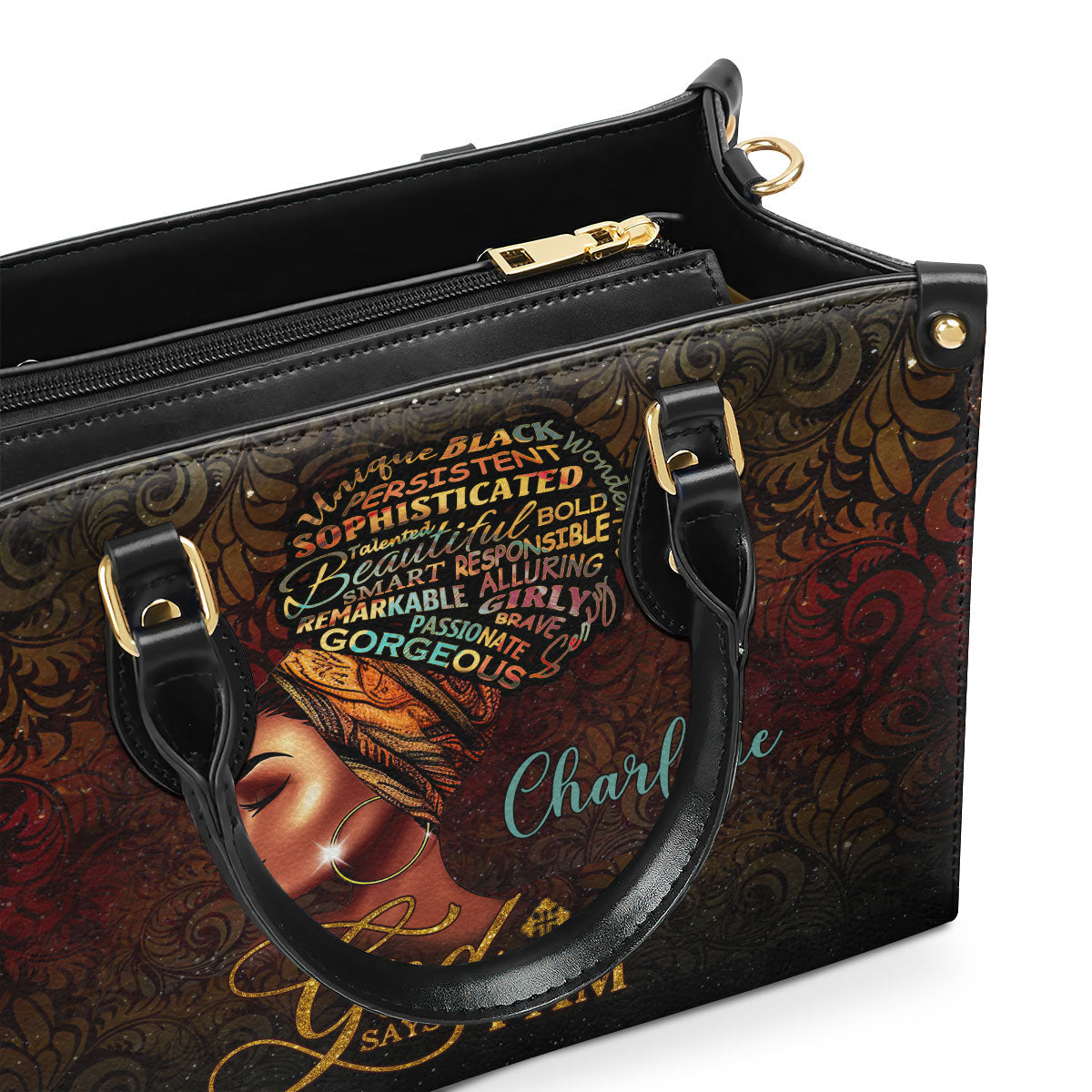 God Says I Am - Personalized Leather Handbag GMJSLB200008