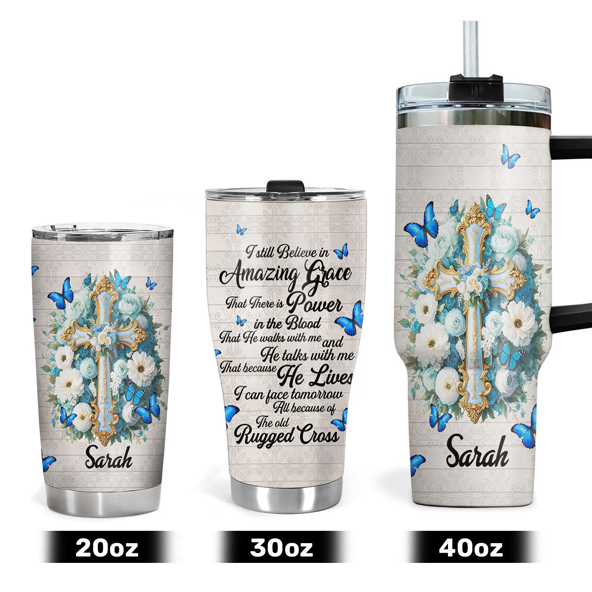 Believe In Amazing Grace - Personalized Stainless Steel Tumbler