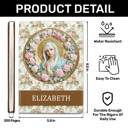 Virgin Mary's Grace - Personalized Leather Cover Notebook GMJSNB200104