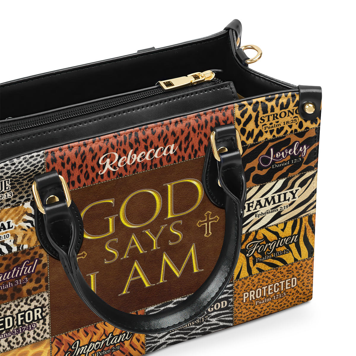 God Says I Am Unique - Personalized Leather Handbag GMJSLB200011